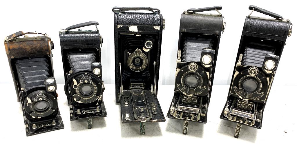Lot of 5 Kodak Folding Cameras with Cases (1 of 6)