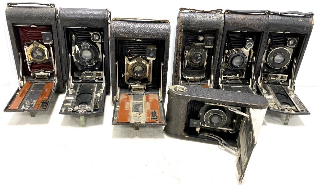 Lot of 7 Kodak Folding Cameras (1 of 10)