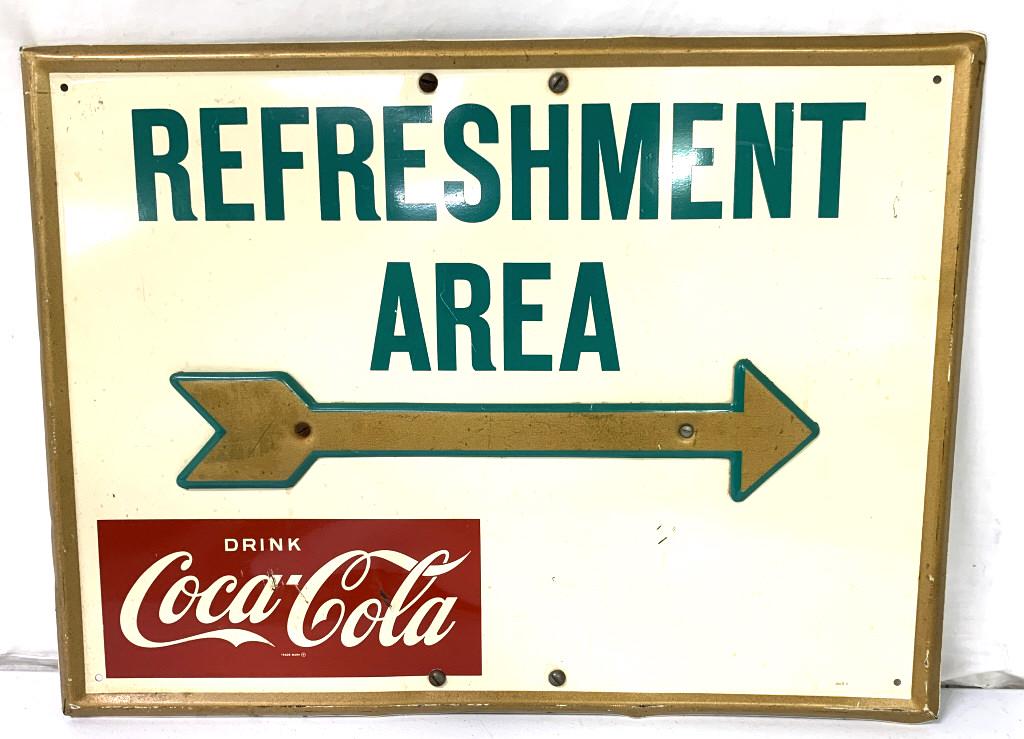 Metal Coca Cola Refreshment Area Sign (1 of 5)