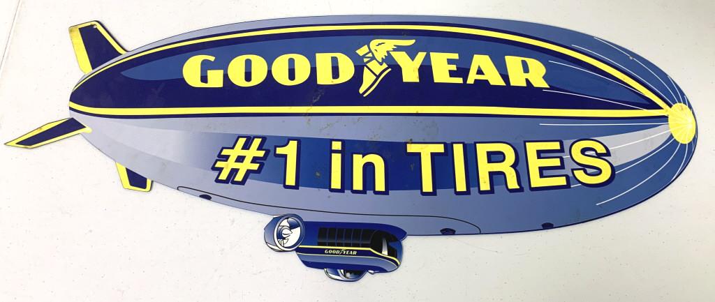 Porcelain Double-sided Goodyear Blimp Sign (1 of 2)