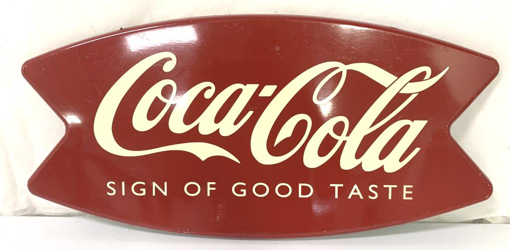 Tin Coca Cola Sign of Good Taste Sign (1 of 4)