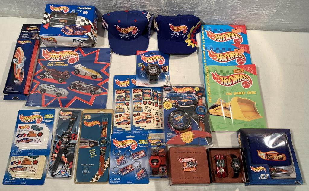 lot of 15+ Hot Wheels items, hats, books, others (1 of 8)