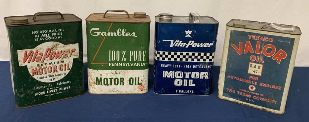 Lot of 4 Motor Oil Cans Texaco & others (1 of 9)