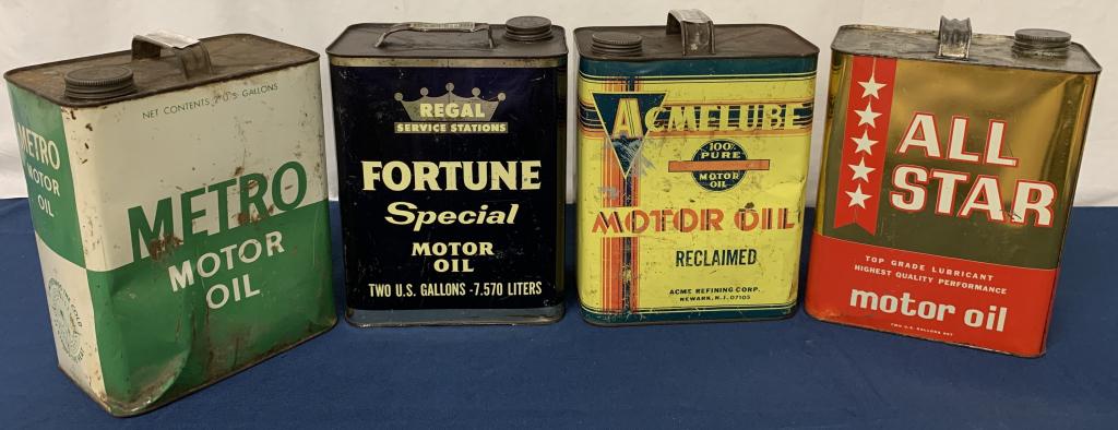 Lot of 4 Motor Oil Cans Metro, Regal & others (1 of 9)