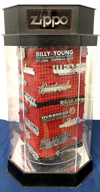 Motorized Zippo display w/ car dealership emblems (1 of 7)