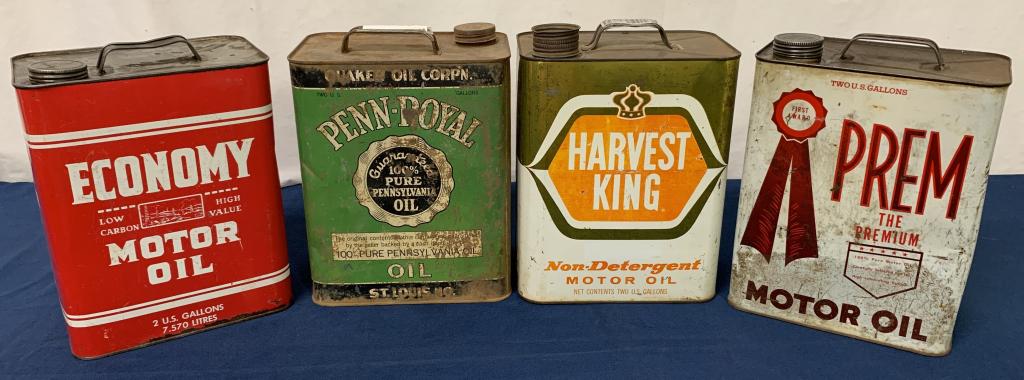 Lot of 4 Motor Oil cans Prem, Economy others (1 of 9)