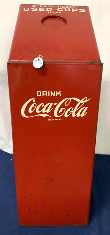 Coca Cola metal trash can (1 of 4)