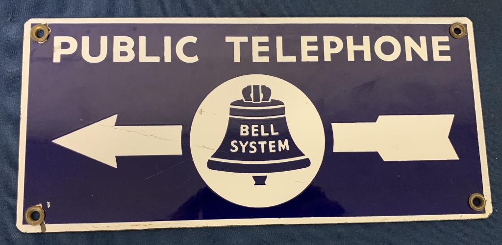 Two sided porcelain Public Telephone sign (1 of 2)