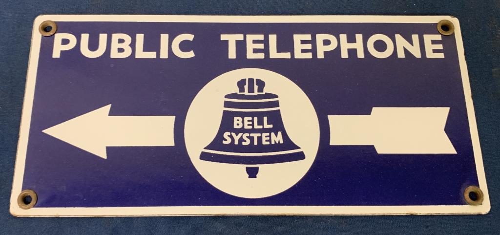 Two sided porcelain Public Telephone sign (1 of 2)