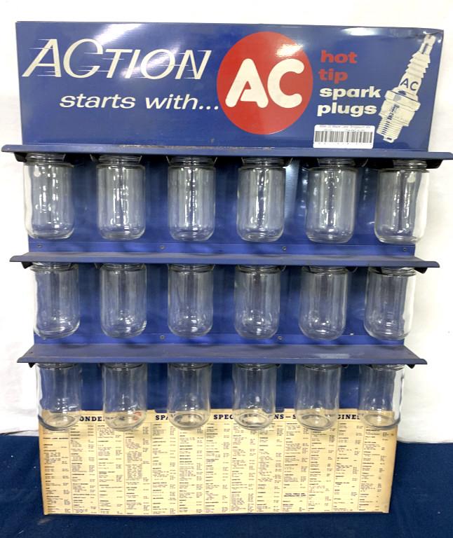 AC Spark Plug Display w/ Glass Jars (1 of 5)
