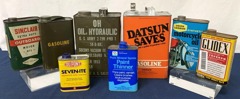 lot of 8 asst gas, oil, paint thinner cans (1 of 5)