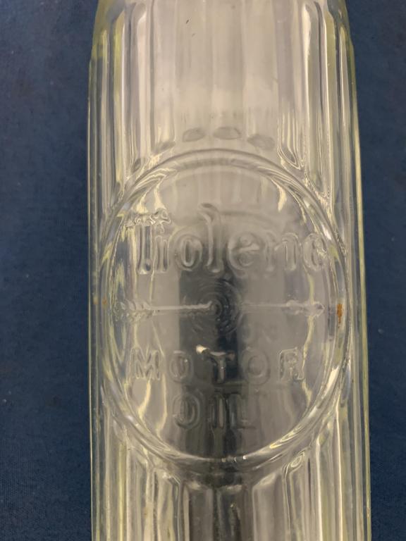 Tiolene one quart motor oil glass bottle (1 of 3)
