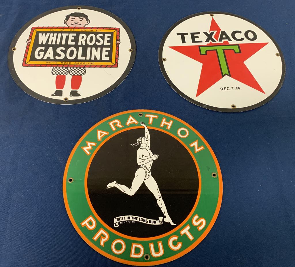 lot of 3 single sided metal contemporary signs (1 of 3)