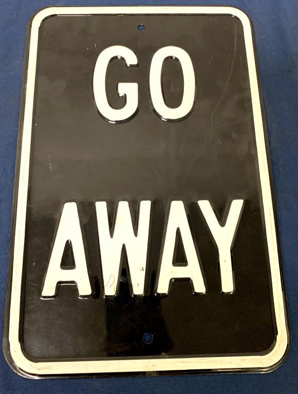 Go Away Metal Contemporary Sign (1 of 2)