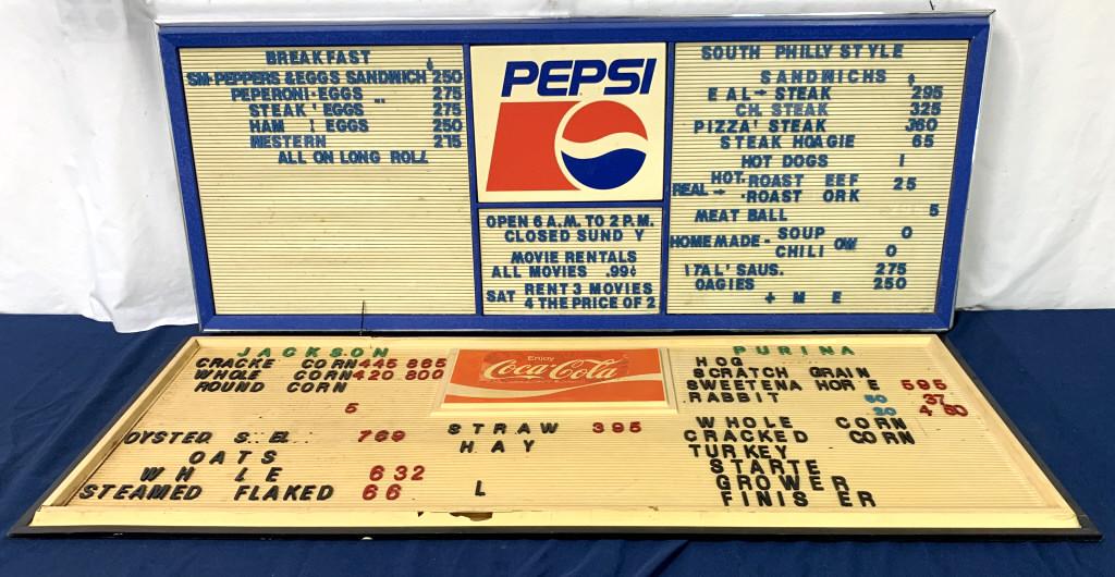 Lot of 2 Coca Cola,Pepsi Cola Plastic Sign (1 of 9)