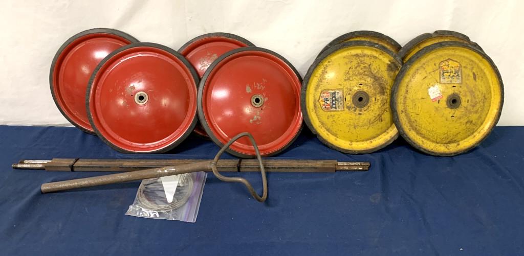 Lot of 11 Soap Box wheels(8),steering,axels (1 of 4)