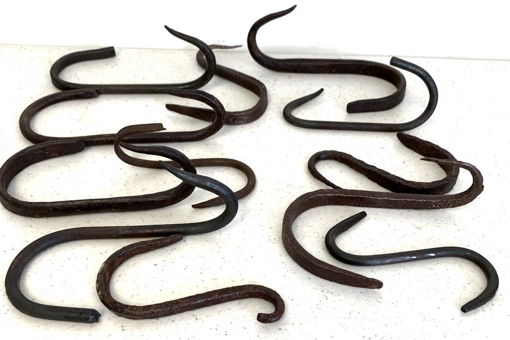 Lot of 12 Wrought Iron Hooks (1 of 2)