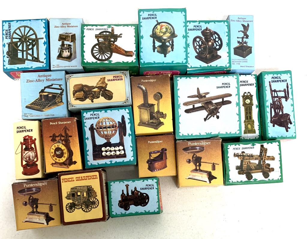 Lot of 21 Pencil Sharpeners Die Cast in Boxes (1 of 4)