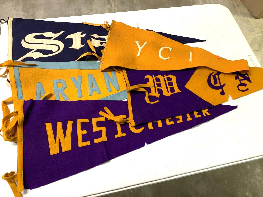 Lot of 5 Pennants: some damage see photos