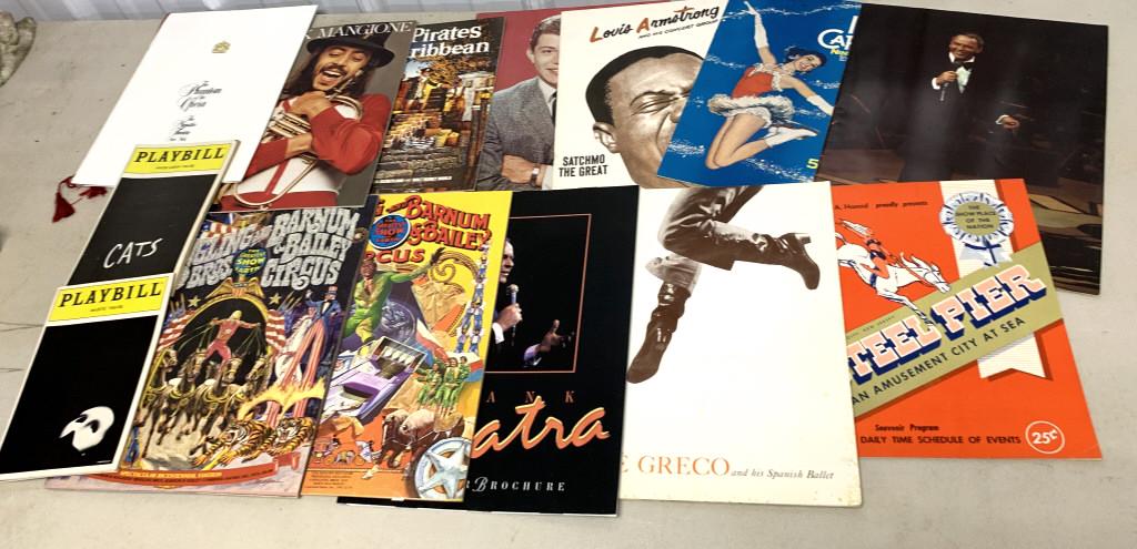 Large Lot of Ephemera 14 Pcs.: musicians / circus /sports / playbills others
