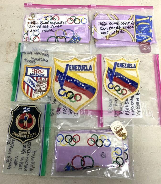 Lot of 7 Olympic Patches and Scarves (1 of 8)