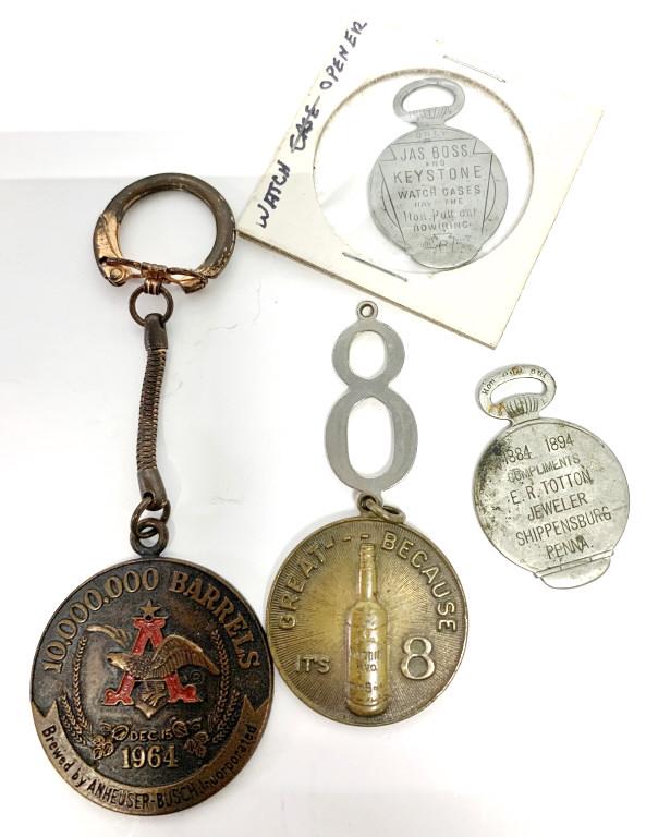 Lot of 4 2 Keychains / 2 Watch Case Openers (1 of 7)