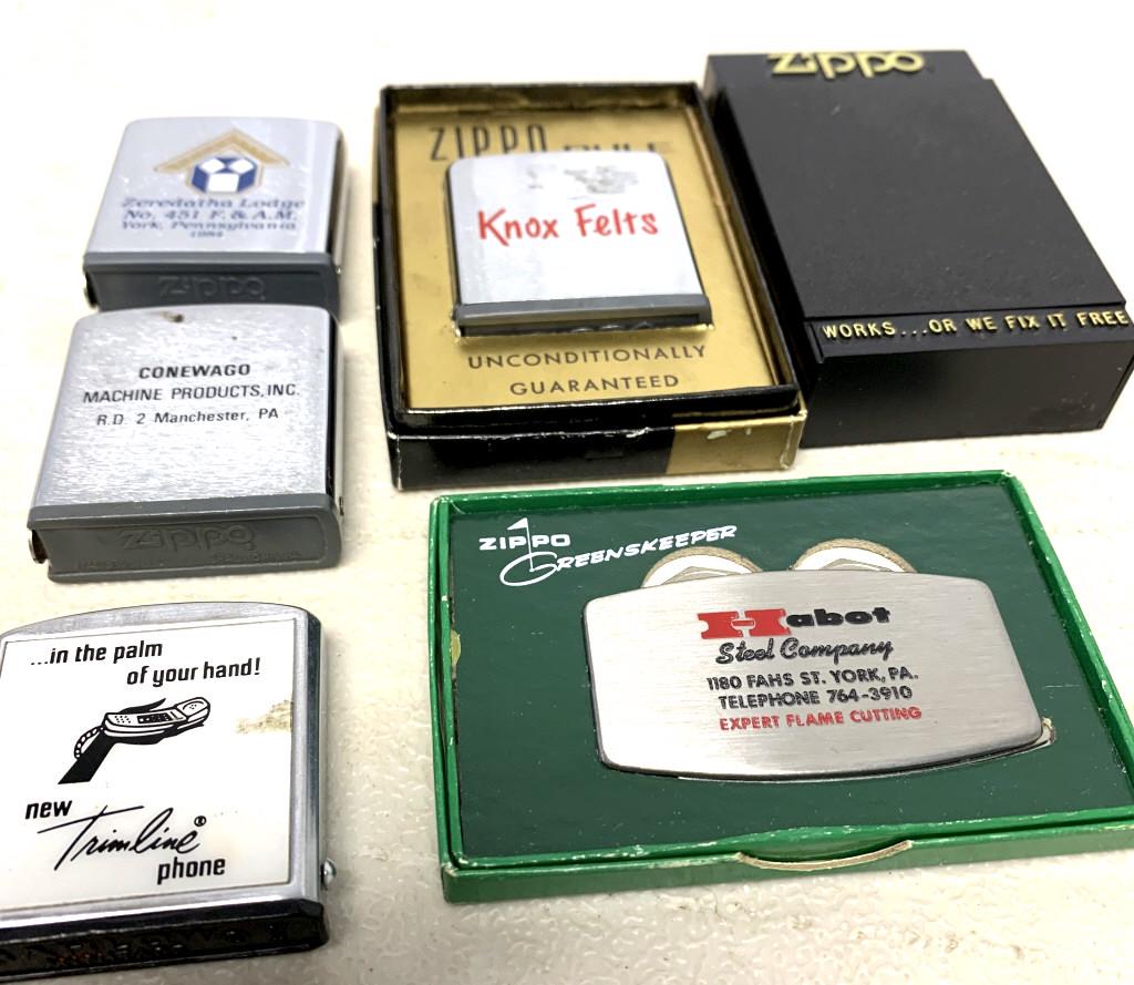 Lot of 5 Zippo Items / 1 Barlow: lighter box is empty