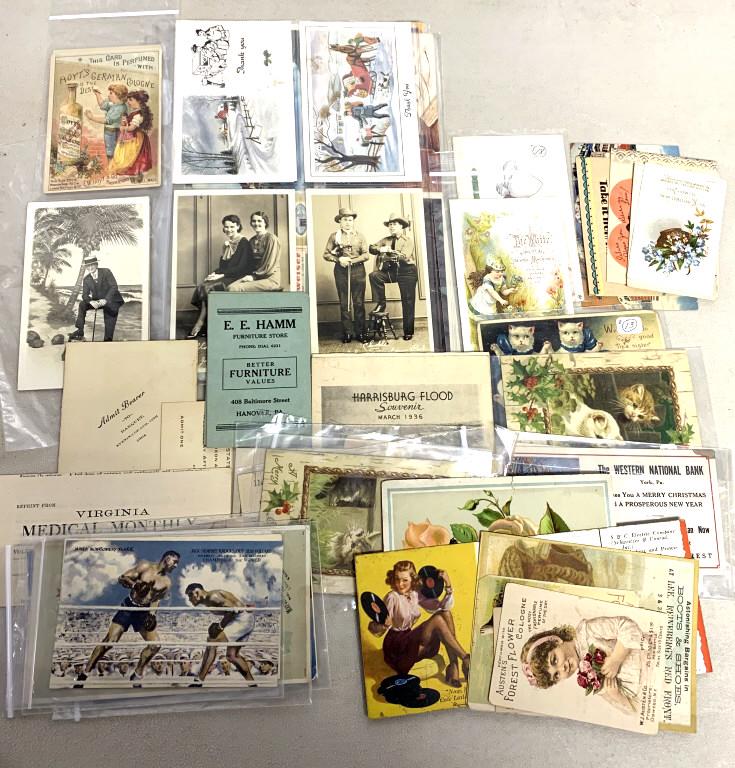 Large Ephemera Lot Postcards/ Calling Cards (1 of 20)