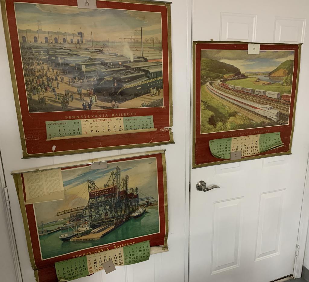 Lot of 3 PRR Calendars 1955-56: Rough condition see photos