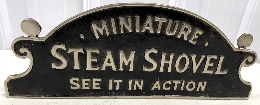 Cast Aluminum Steam Shovel Display Sign (1 of 2)