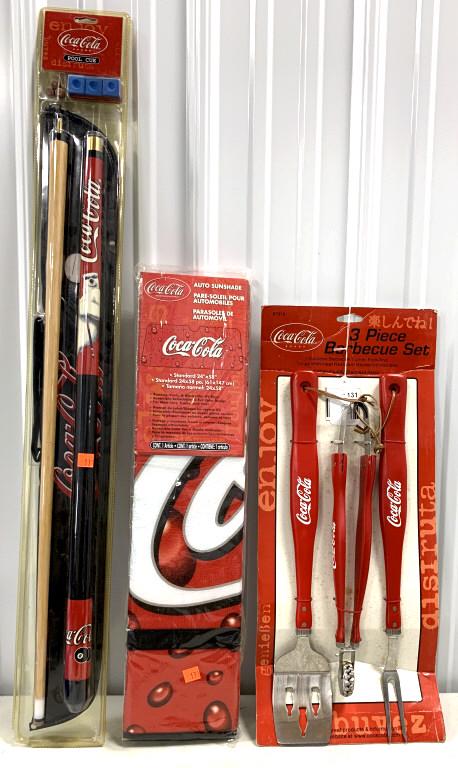 Lot of 3 Coke Pool Stick /BBQ Set/ Shade (1 of 4)