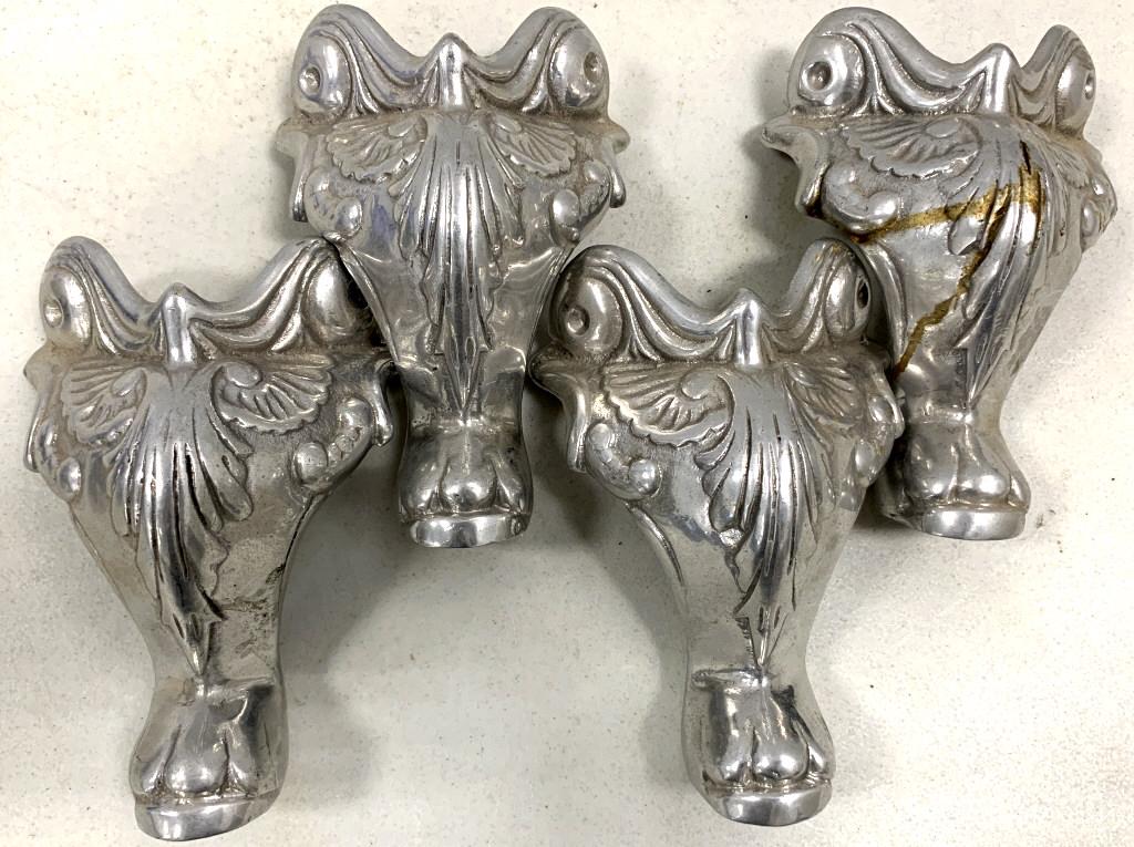 Lot of 4 Stove Feet Cast Aluminum: see photos