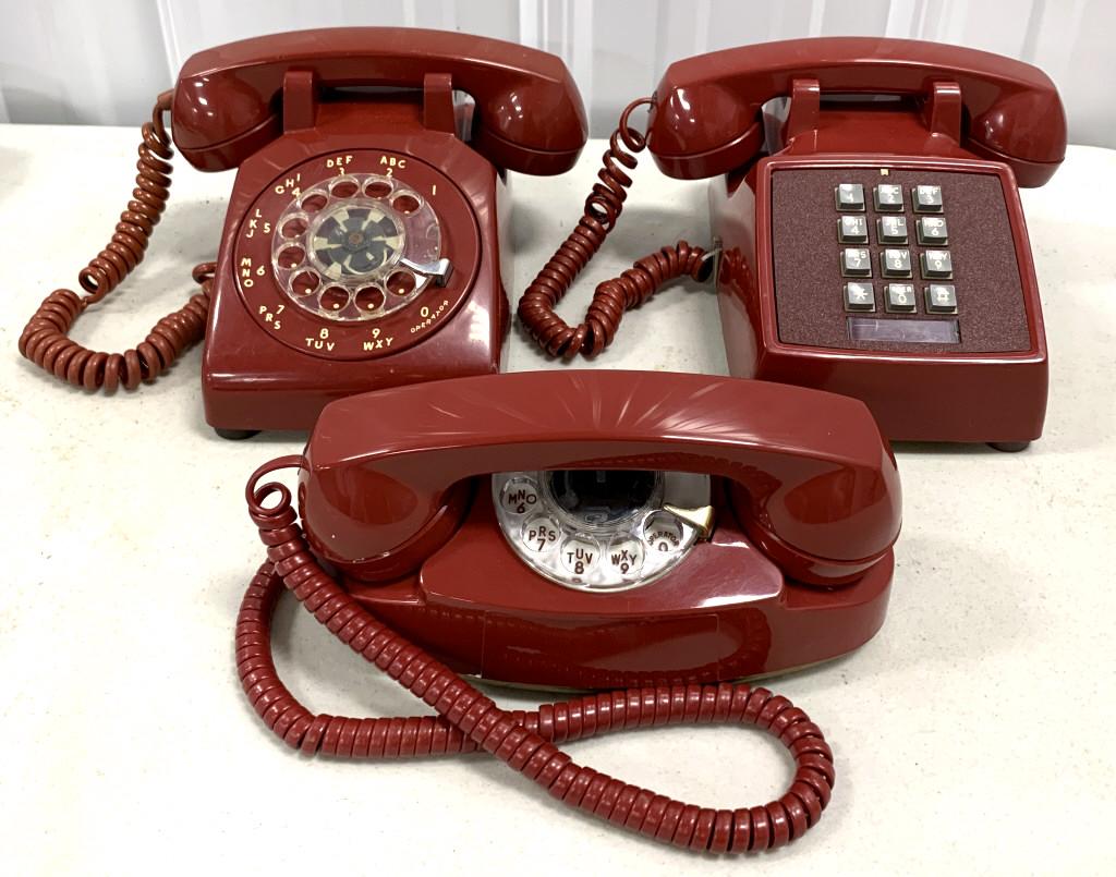 Lot of 3 Red Telephones (1 of 9)