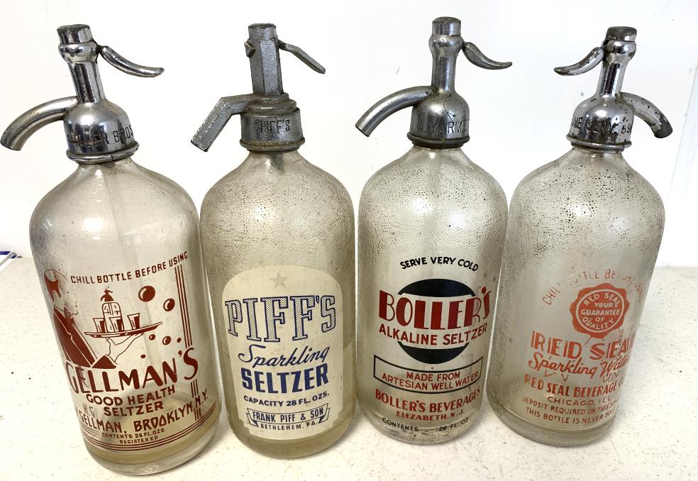 Lot of 4 Clear Seltzer Bottles (1 of 5)