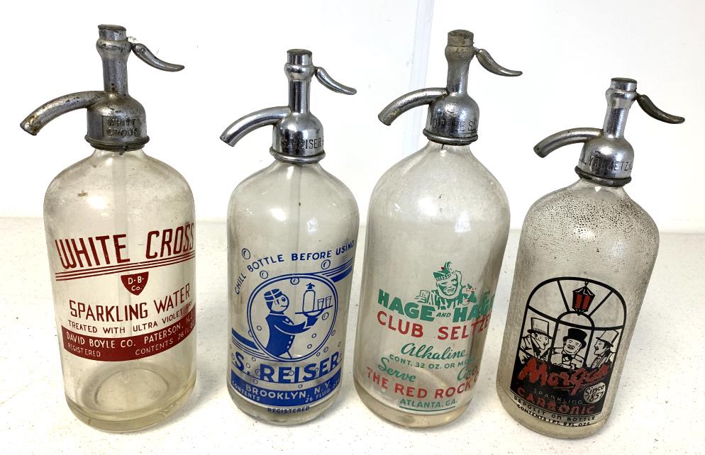 Lot of 4 Clear Seltzer Bottles (1 of 5)