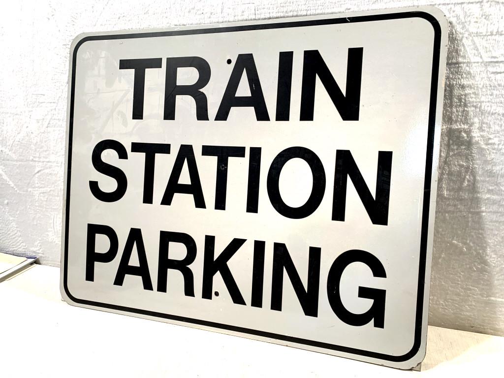 Train Station Parking Aluminum Sign (1 of 2)