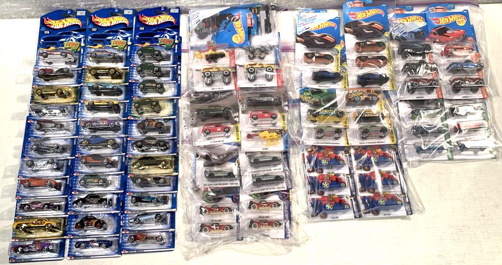 75+ asst 2001, 2002, 2015 & 2016 Hot Wheels: Screen Time, Green Speed, Art Cars & others, box 301 & box 2002-200-299