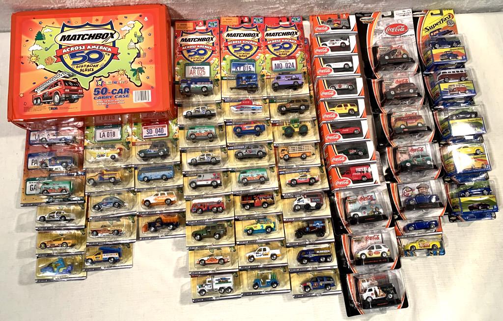 60+ 50th Birthday Series Matchbox w/ case others: Birthday Series missing a few states, Coca Cola & others, boxes 164 & 175