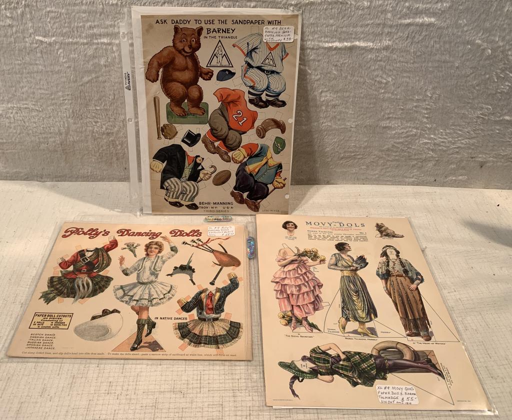 Ephemera Lot Cut Out Dolls / Behr Advertising: see photos