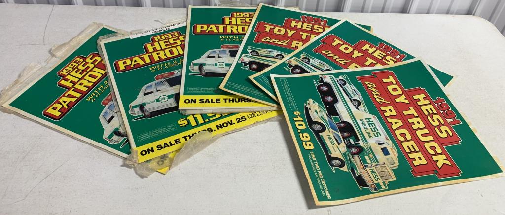 lot of 9 Hess Toy Truck adv. Signs (1 of 5)