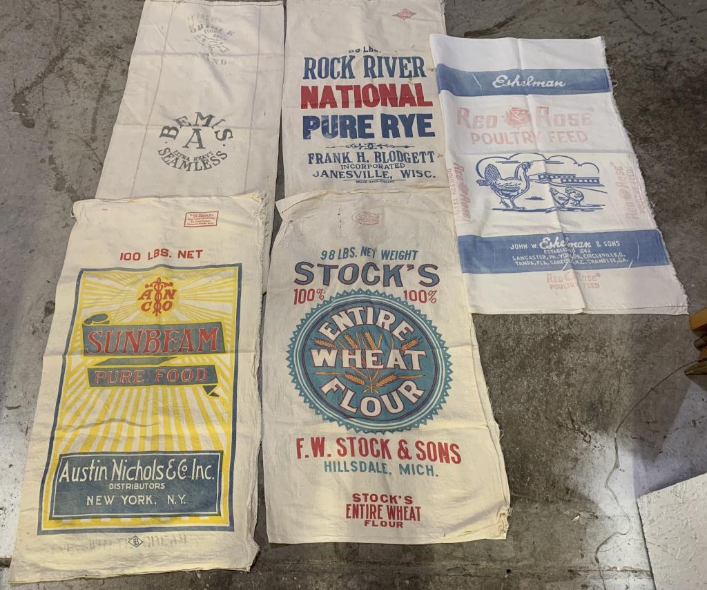 lot of 5 Cloth Feed Bags (1 of 10)