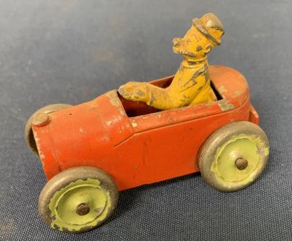 Metal Tootsietoy Car with Driver Car 348: wear and some paint loss see photos