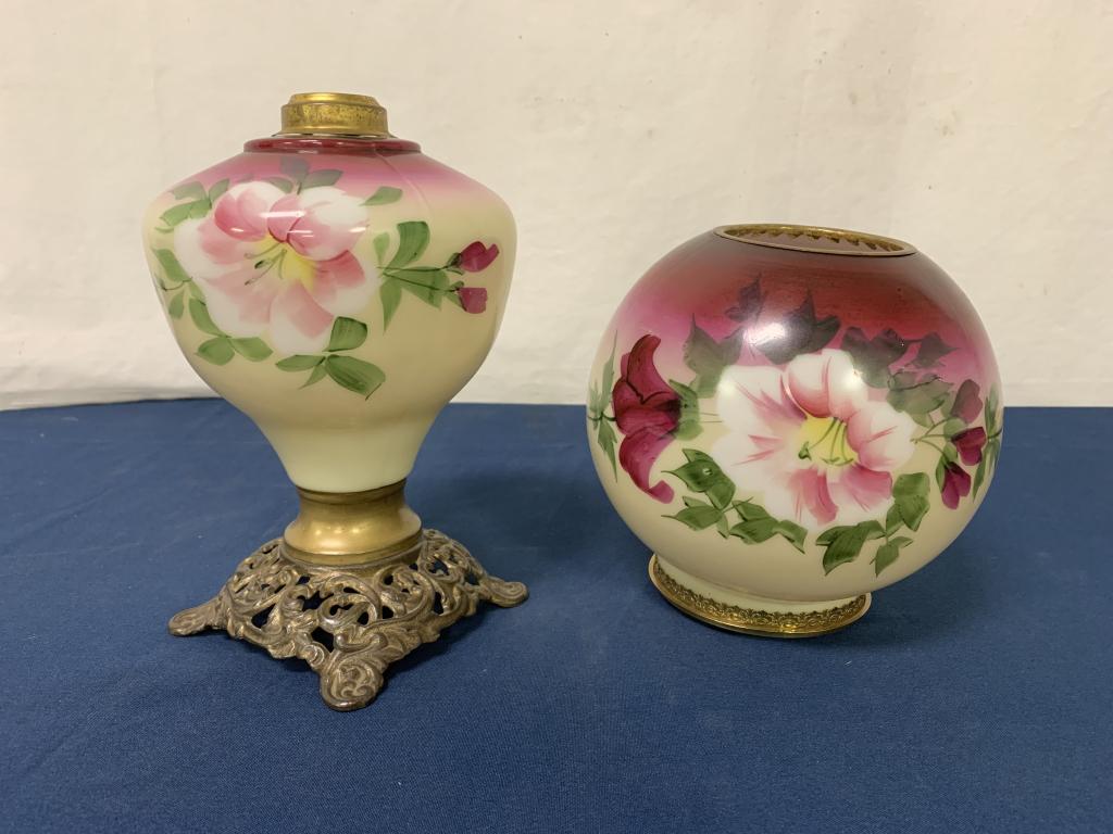 lot of 2 Glass Lamp Base & Glass Globe (1 of 6)