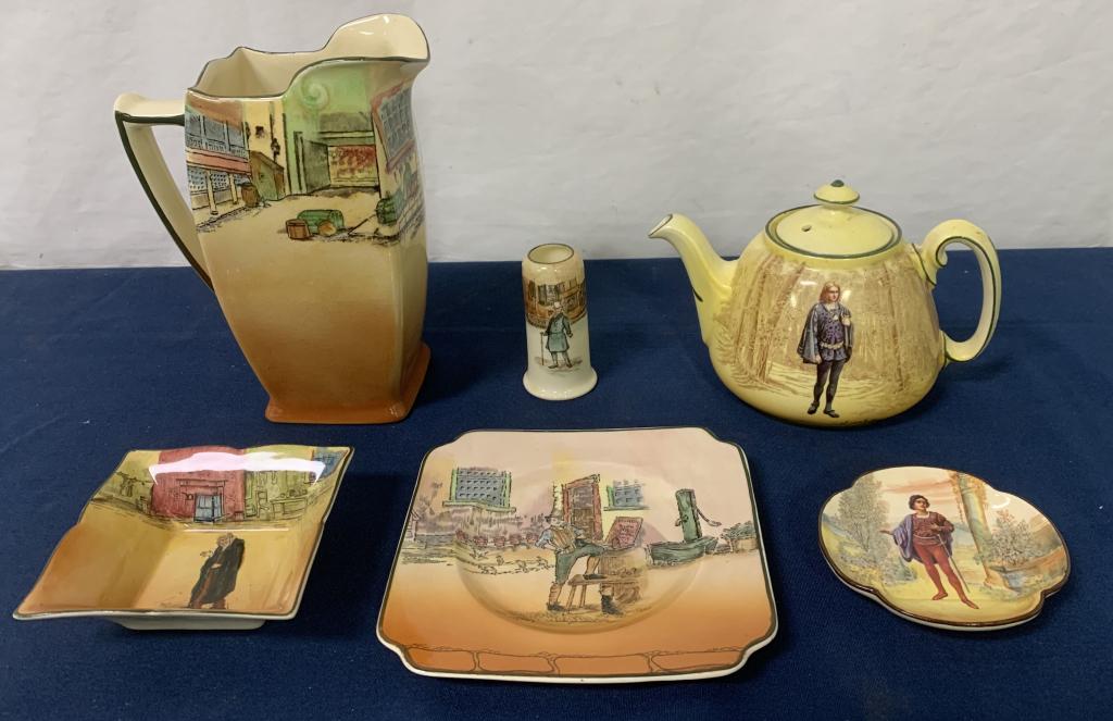 Lot of 6,Royal Doulton Dickens Ware Pieces (1 of 9)