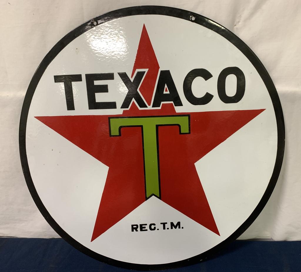 Texaco 2-Sided Porcelain Sign, Reproduction ? (1 of 6)