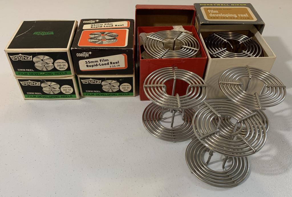 lot of 9 Stainless Steel Film Developing Reels (1 of 3)
