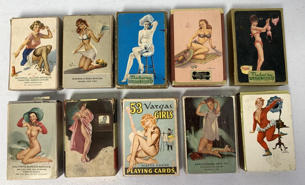 lot of 10 Decks of Nudes & Pinup Playing Cards (1 of 4)