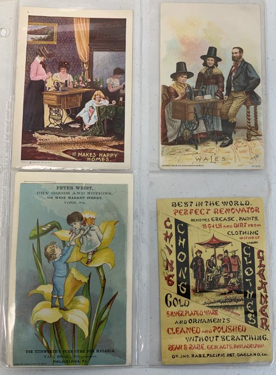 lot of 27 Advertising Cards,Fred M. Everhart: Goodman&Bro's,The Regal,York Fixture&Supply,Hershey baking,Weaver Organ's,Myers Organ,stains
