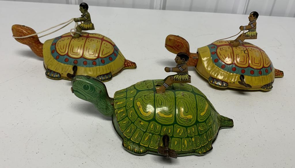 lot of 3 J Chein Tin Wind Up Turtles (1 of 4)