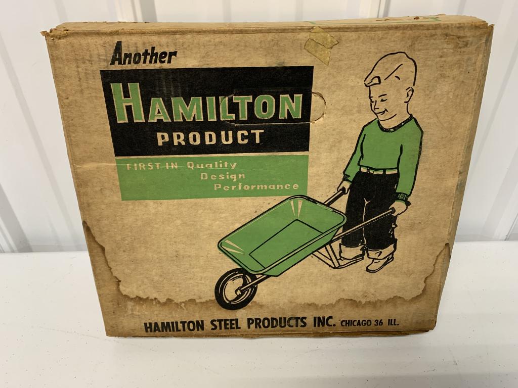 Hamilton Steel WheelBarrow,NIB: box has water damage,corner torn